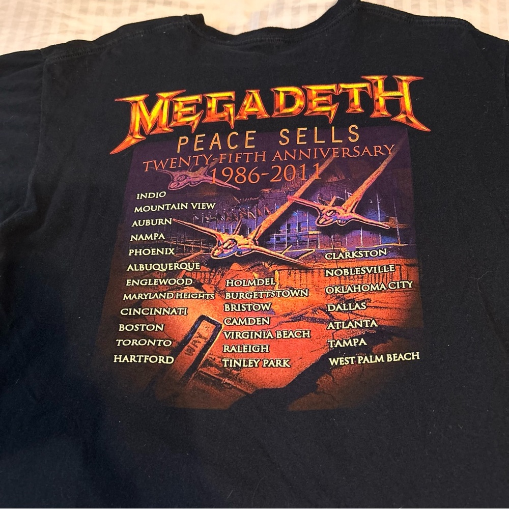 Megadeath Peace Sells Twenty Fifth Anniversary 1986-2011 Tour T-Shitt - Picture 7 of 7